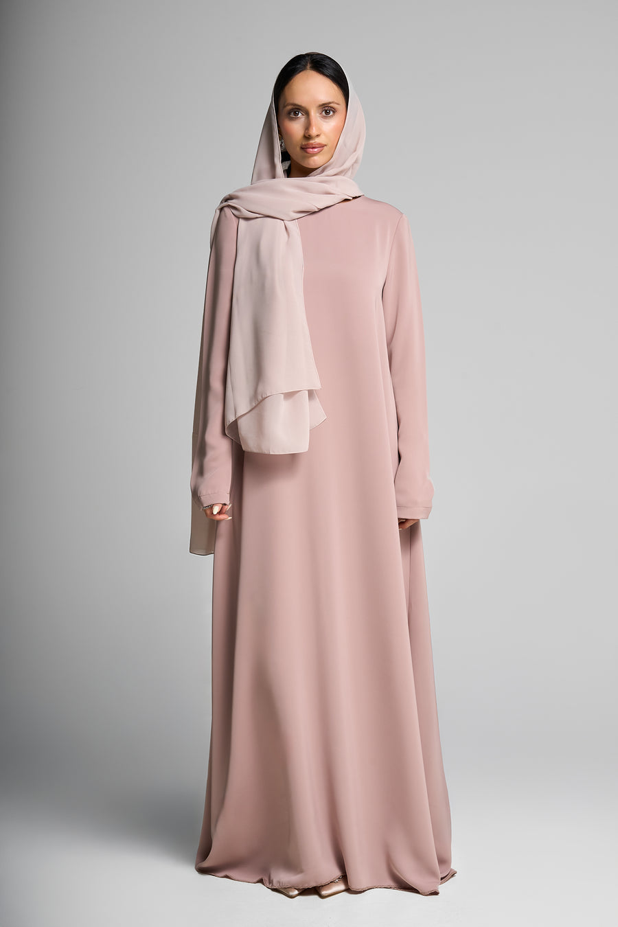 Soft Blush Full Sleeve Essential Inner Dress Abaya
