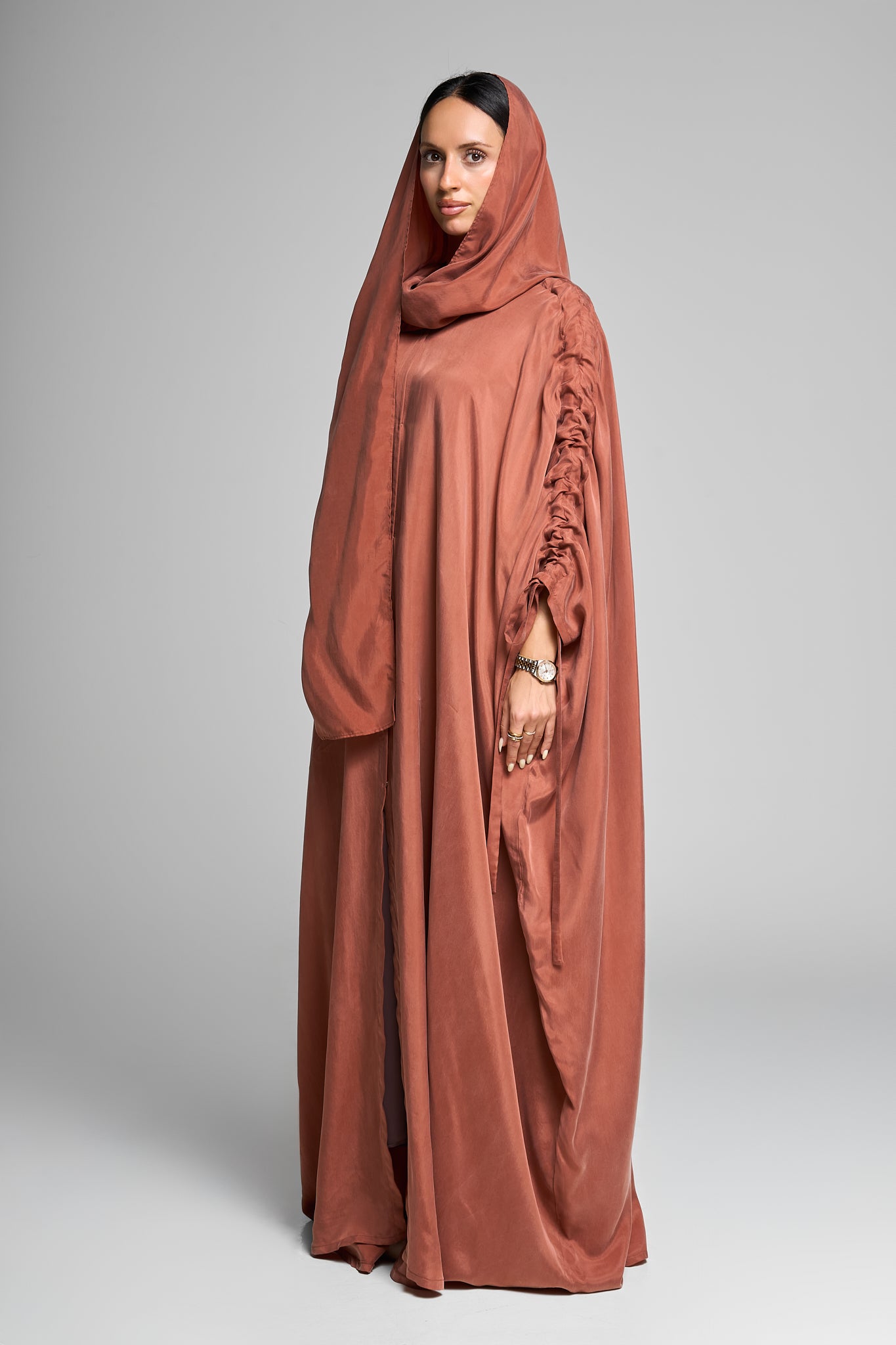 Ruched Elegance Abaya