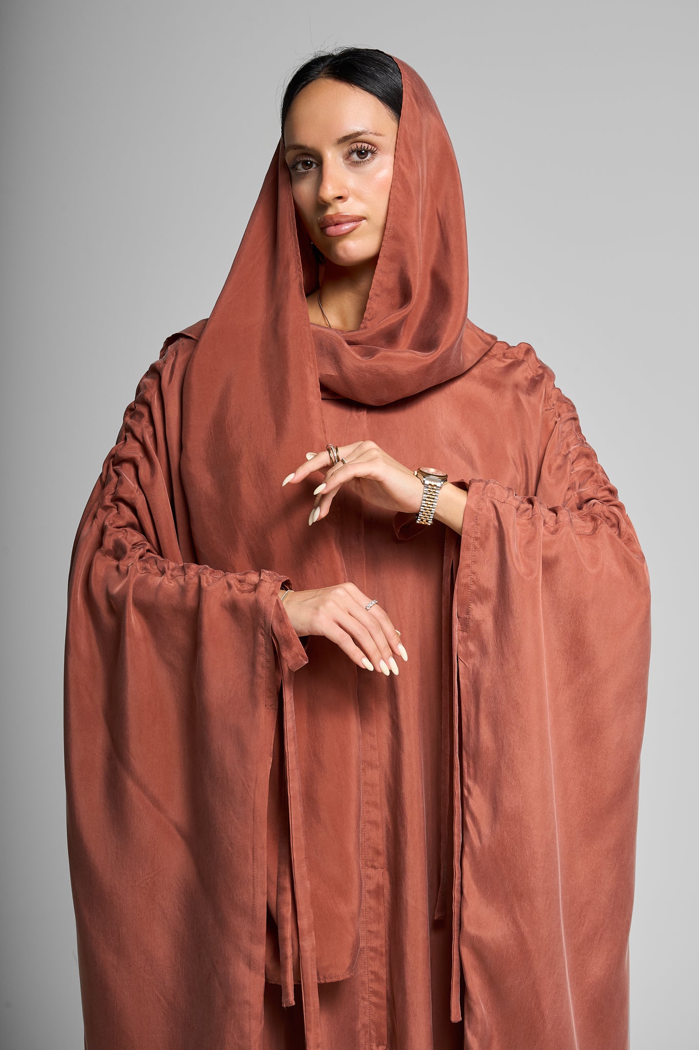 Ruched Elegance Abaya