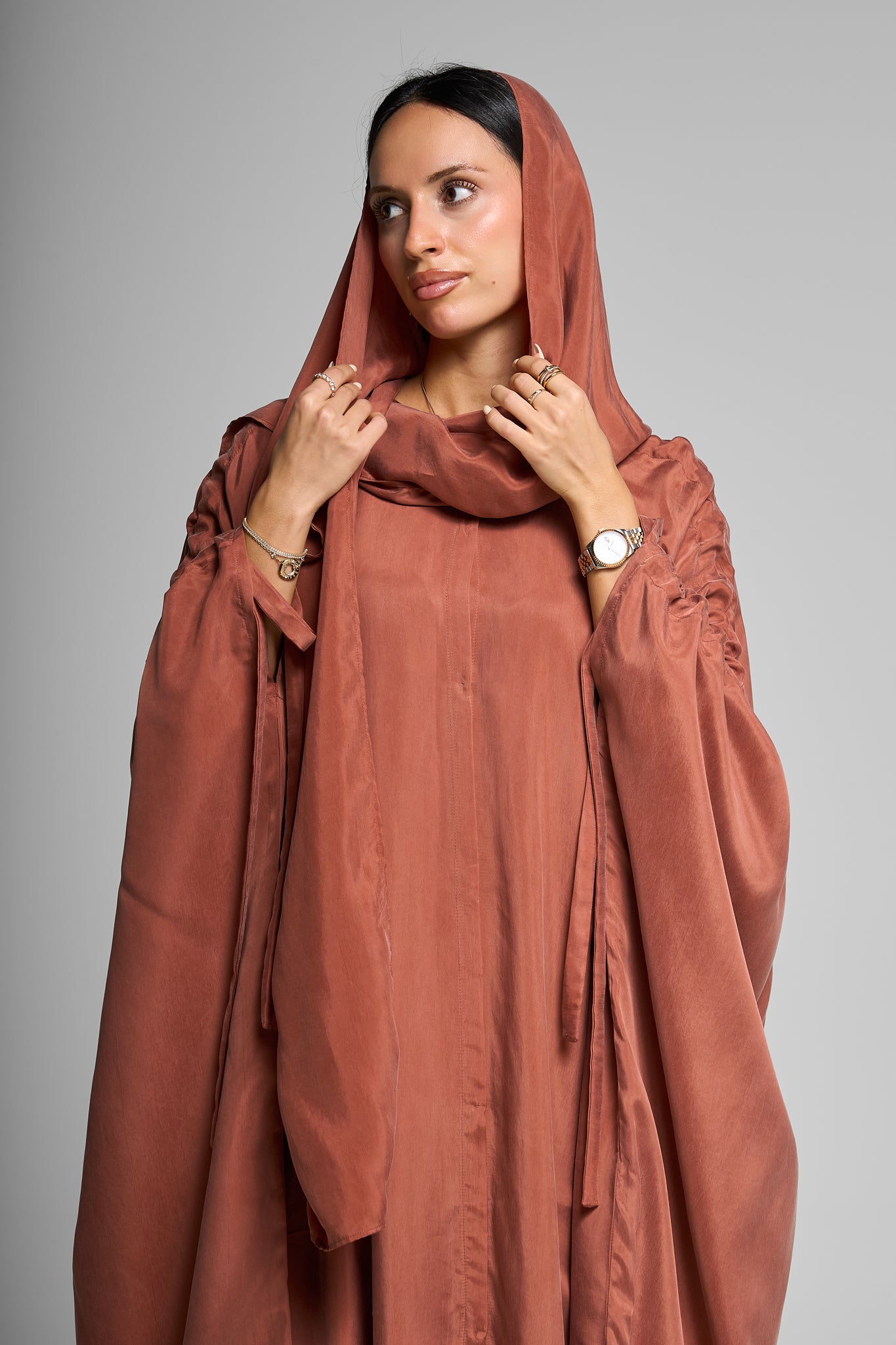 Ruched Elegance Abaya