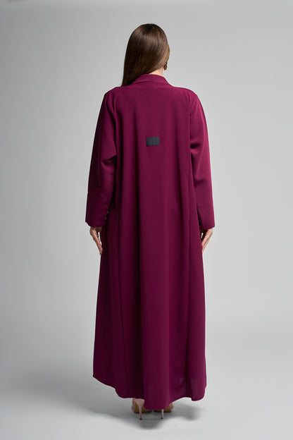 Plum Buttoned Abaya