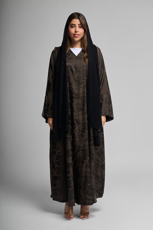 Textured Abaya with Subtle Geometric Pattern