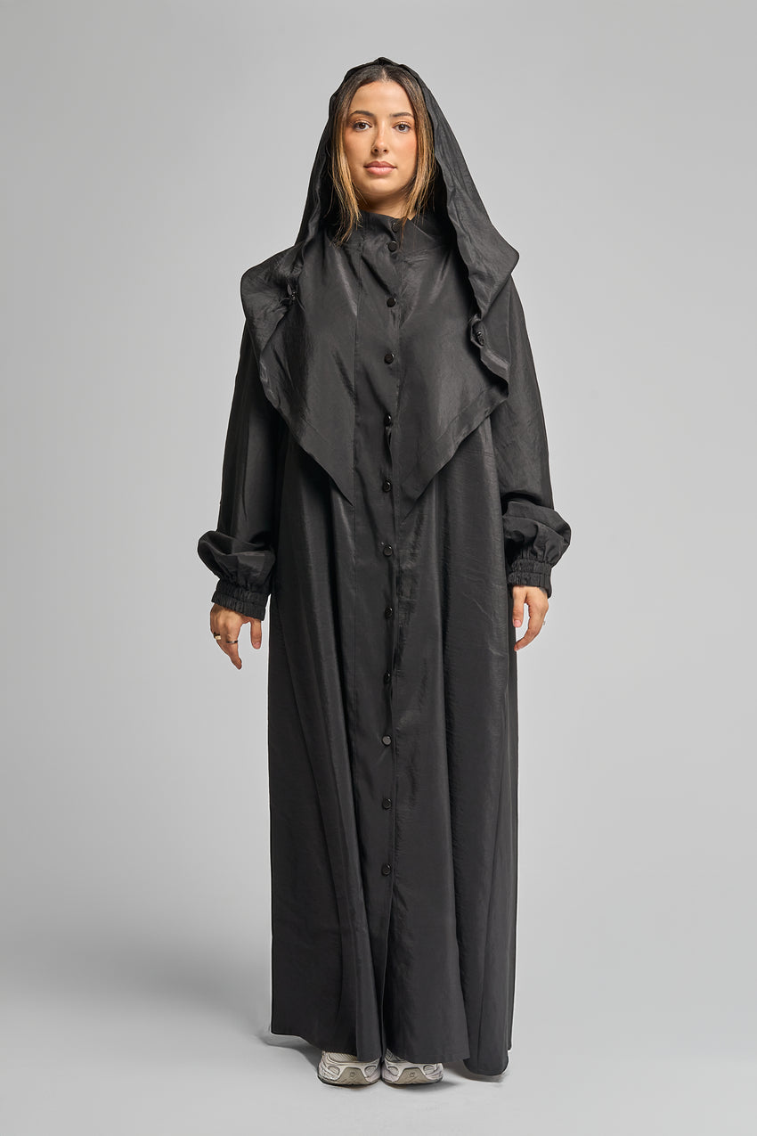 Hooded Button Down Modern Streetwear Abaya