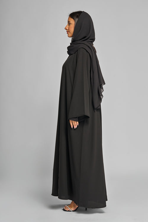 Classic Abaya with Clean Front Panel – hover image