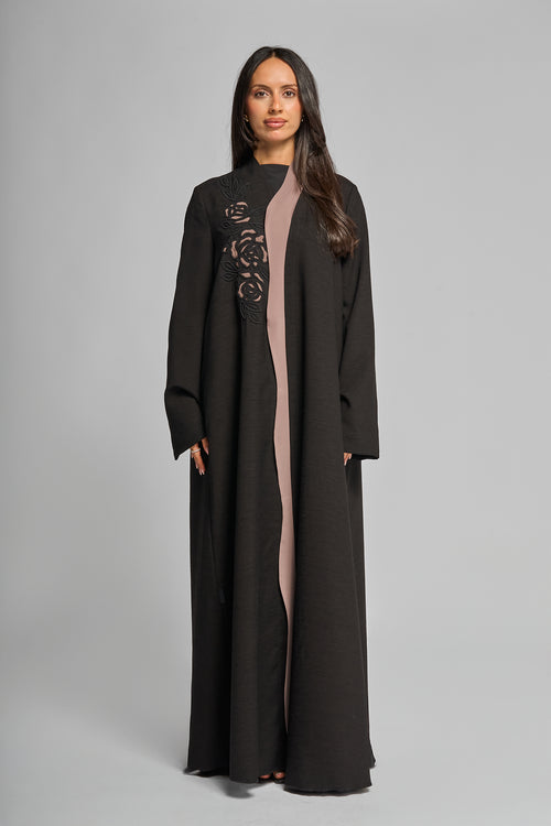 Petal Noir Abaya