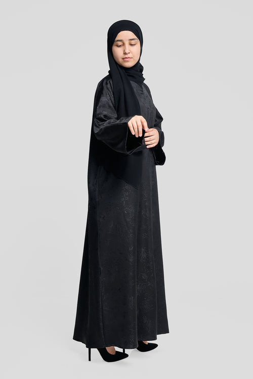 Midnight Satin Abaya
