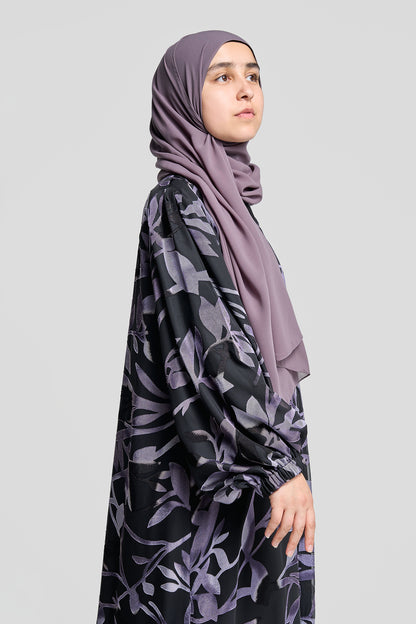 Printed Abaya with Leaf Motif