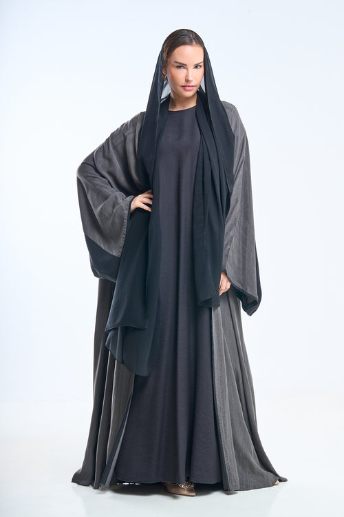 Structured Abaya in Onyx