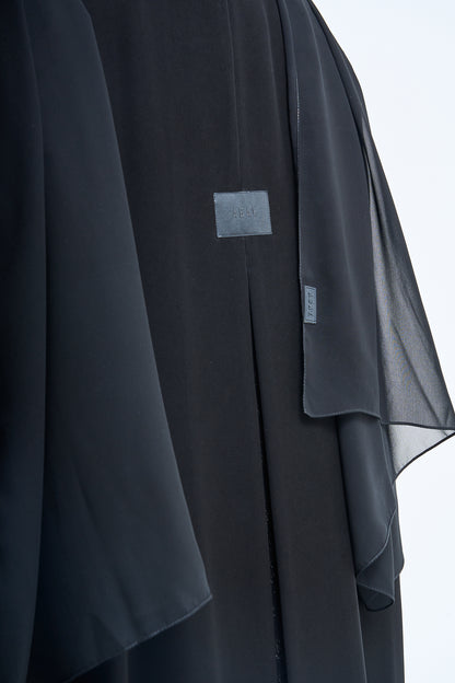 Premium Open Abaya with Contrast Panel Insets