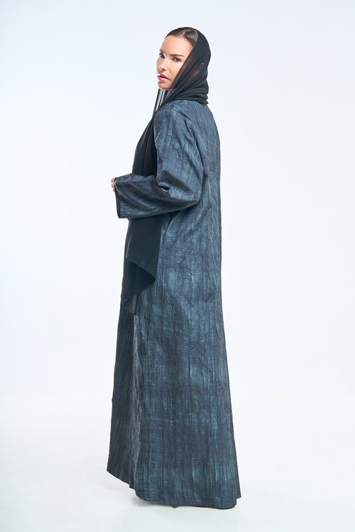 افتح Abaya مع طباعة نسيج الغابات – hover image