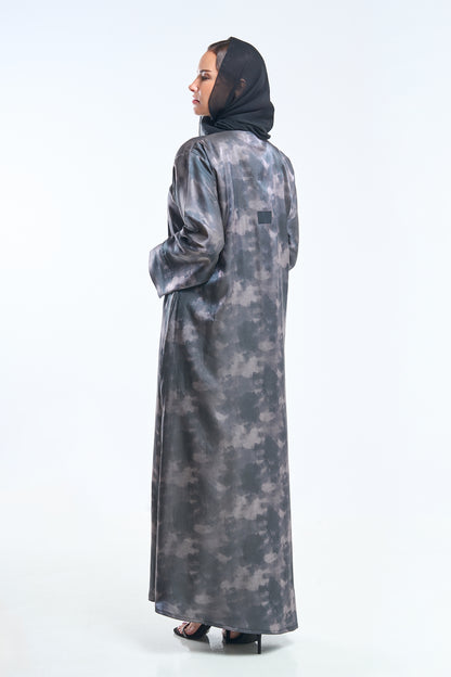 Cloud Mist Satin Abaya