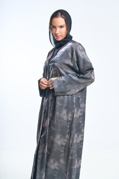 Cloud Mist Satin Abaya