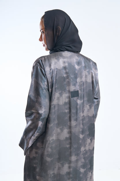 Cloud Mist Satin Abaya