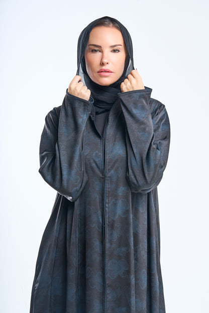 قسط Abaya مع التفاصيل المنقوشة العميقة
