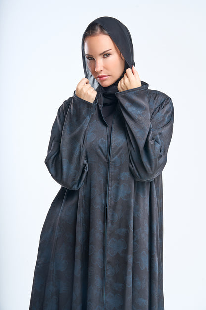 قسط Abaya مع التفاصيل المنقوشة العميقة