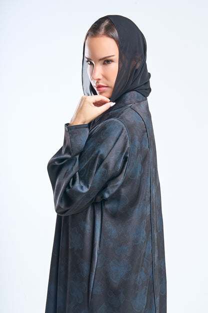 قسط Abaya مع التفاصيل المنقوشة العميقة