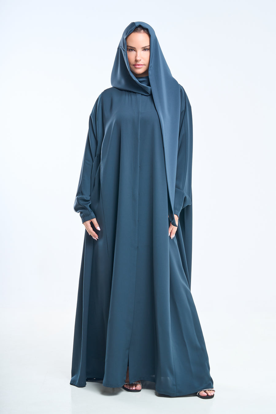 Embroidered Green Abaya Set