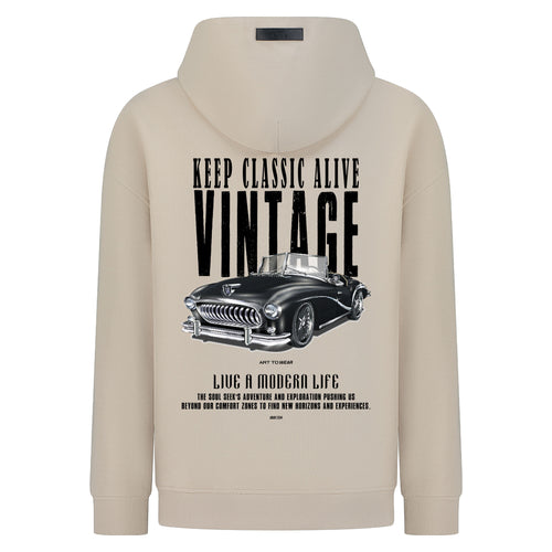 Keep Classic Alive "VINTAGE" - تصميم طباعة رقمية - سترة بقلنسوة