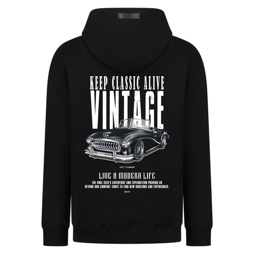 Keep Classic Alive "VINTAGE" - تصميم طباعة رقمية - سترة بقلنسوة – hover image