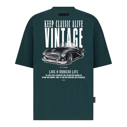 احتفظ بالكلاسيكية "VINTAGE" - تصميم الطباعة الرقمية - تي شيرت كبير الحجم