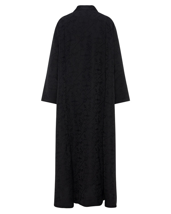 Premium Abaya with Embossed Petal Motif – hover image