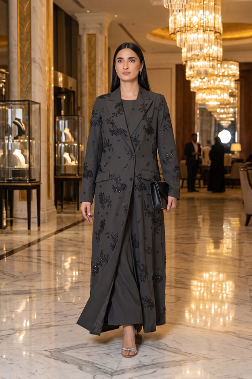 Noir Blossom Tailored Abaya