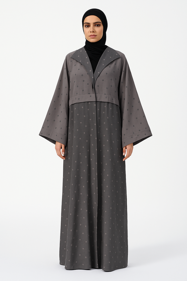 Graphite Grey Polka Dot Abaya