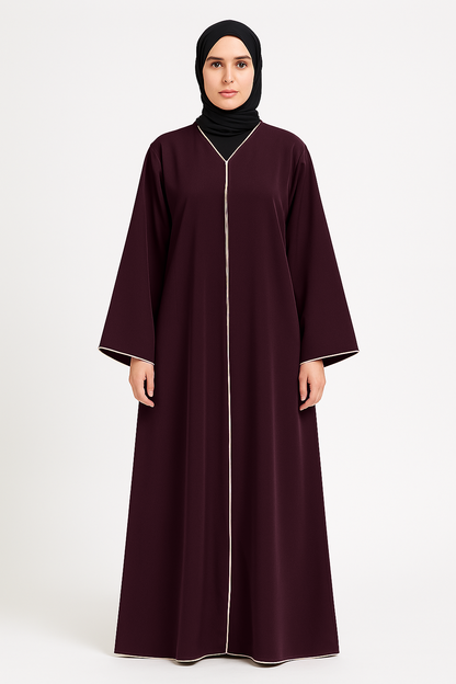 Classic Abaya with Contrast Piping