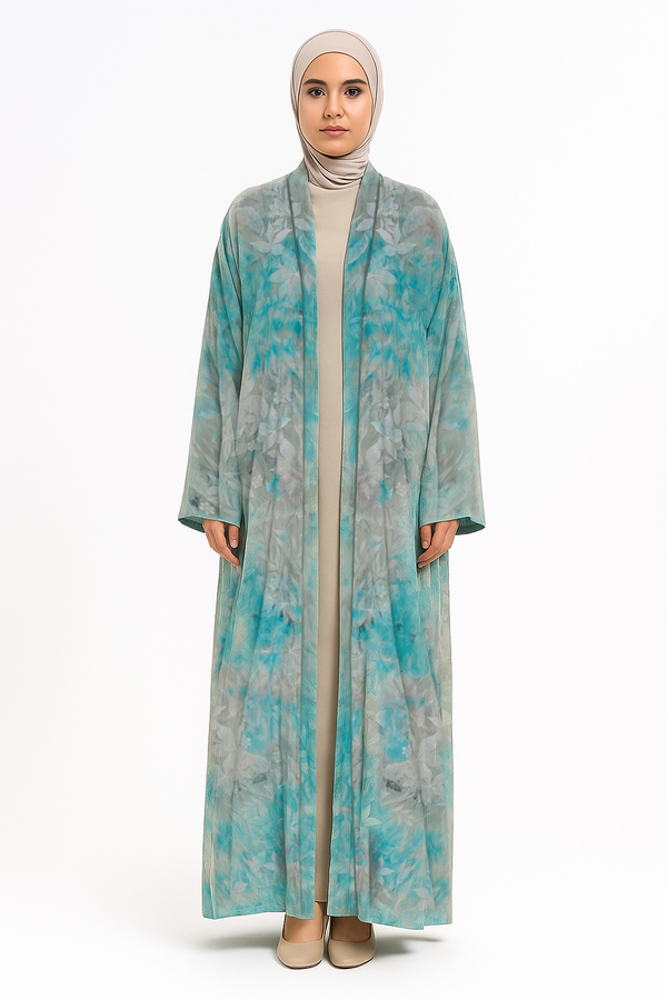 Aqua Garden Open Abaya
