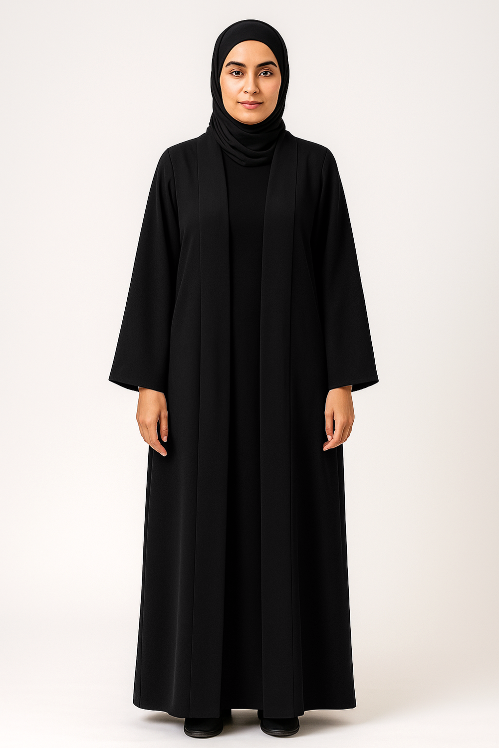 Premium Open Abaya with Folded Cuff Sleeves
