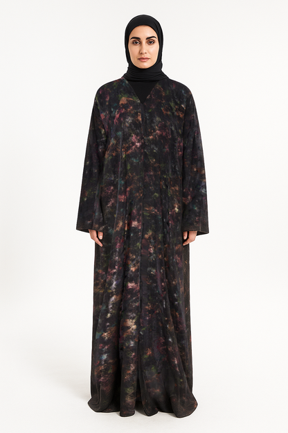 Premium Abaya with Abstract Multi-color Print