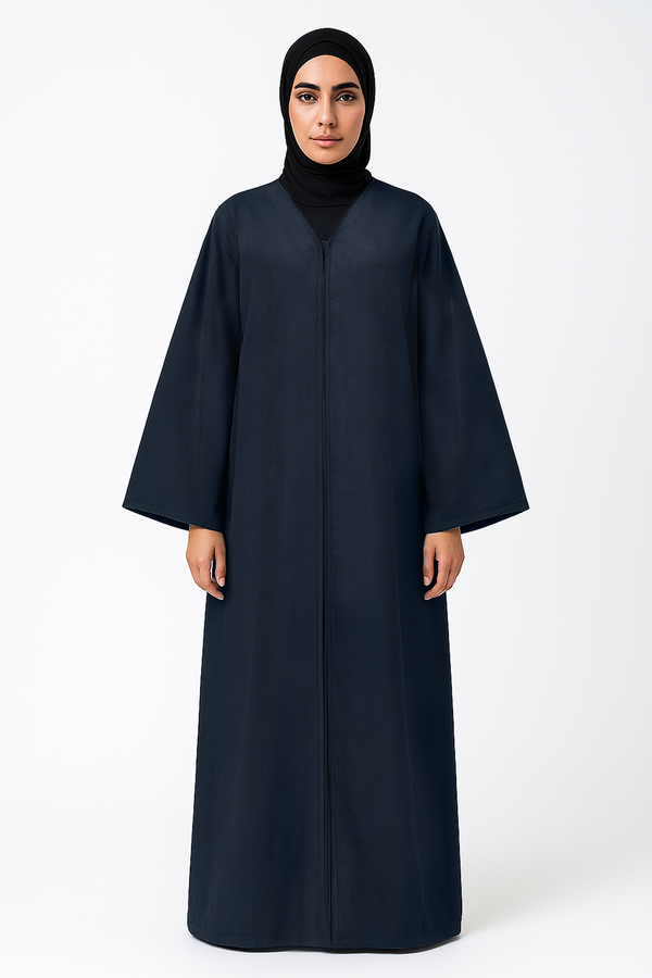 Classic Open Abaya with Stitch Detail