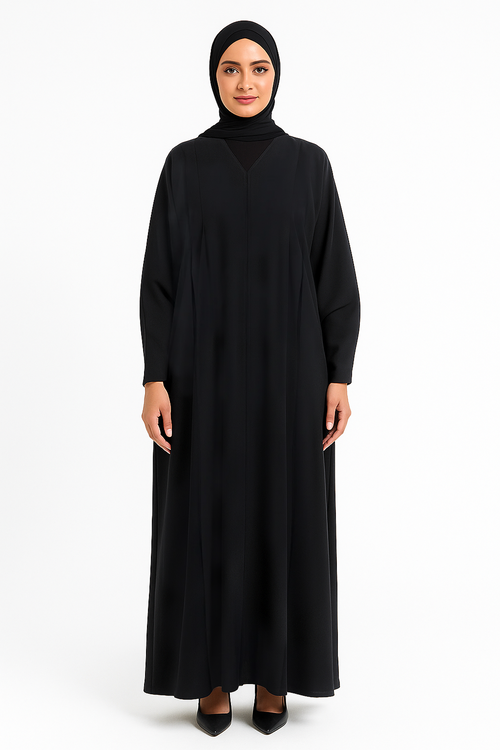 Abaya with Lace Sleeve Detail