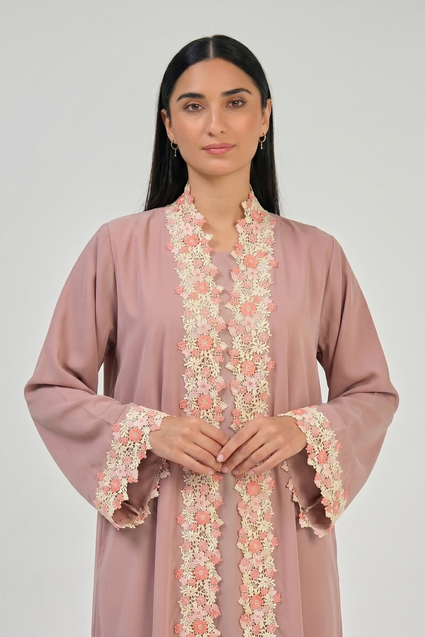 Blossom Lace Rose Abaya