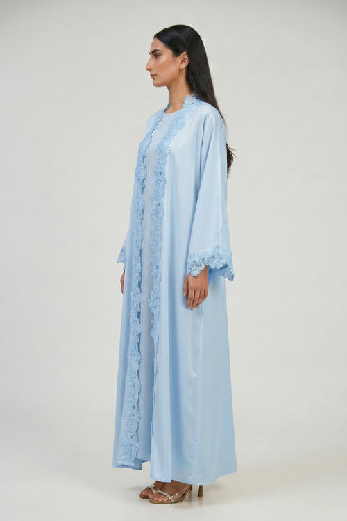 Sky Serenity Lace Abaya – hover image