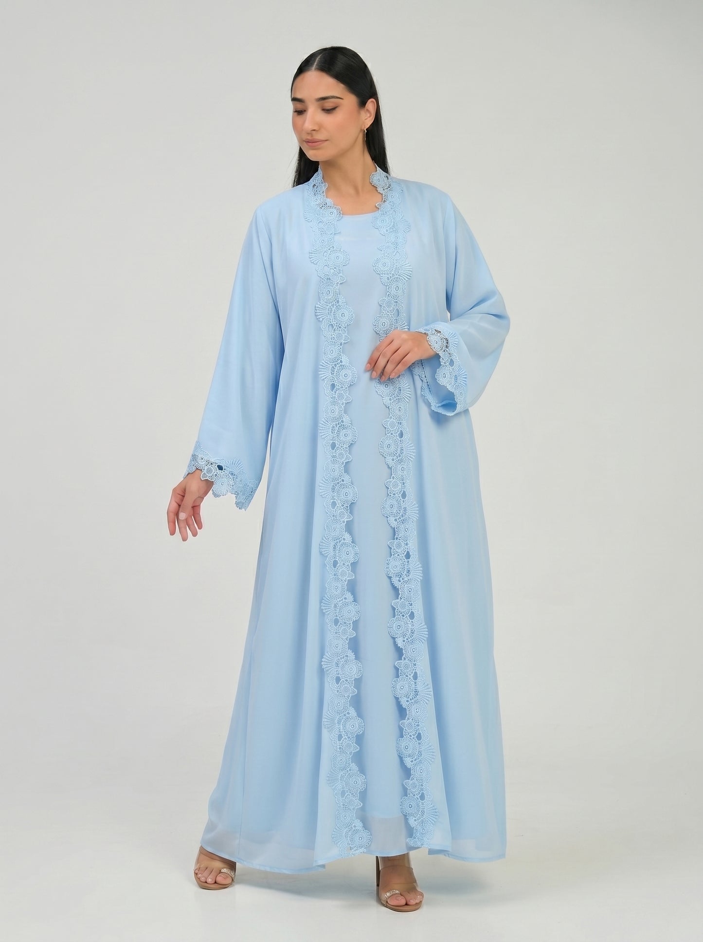 Sky Serenity Lace Abaya