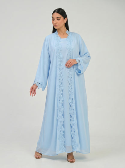 Sky Serenity Lace Abaya