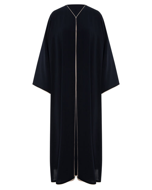 Classic Abaya with Contrast Piping – hover image
