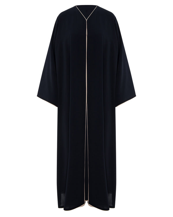 Classic Abaya with Contrast Piping – hover image