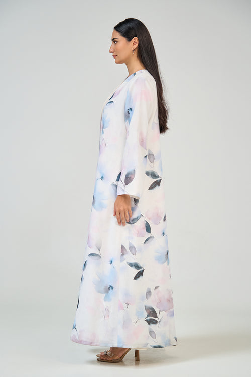 Pastel Watercolor Floral Abaya – hover image