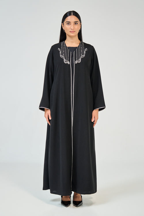 Midnight Heritage Embroidered Abaya