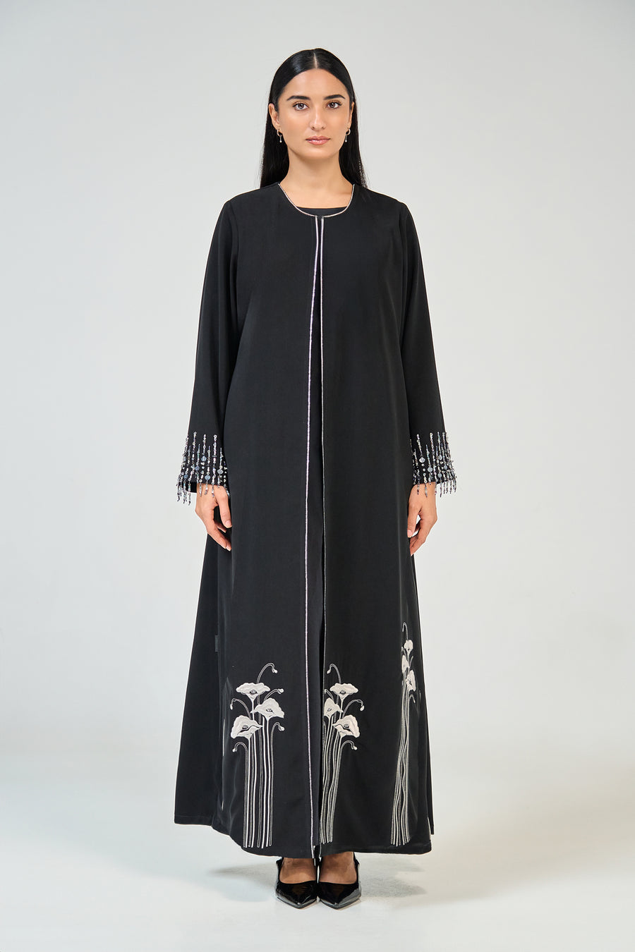 Midnight Lily Embroidered Abaya