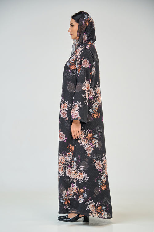 Shadow Blossom Abaya – hover image