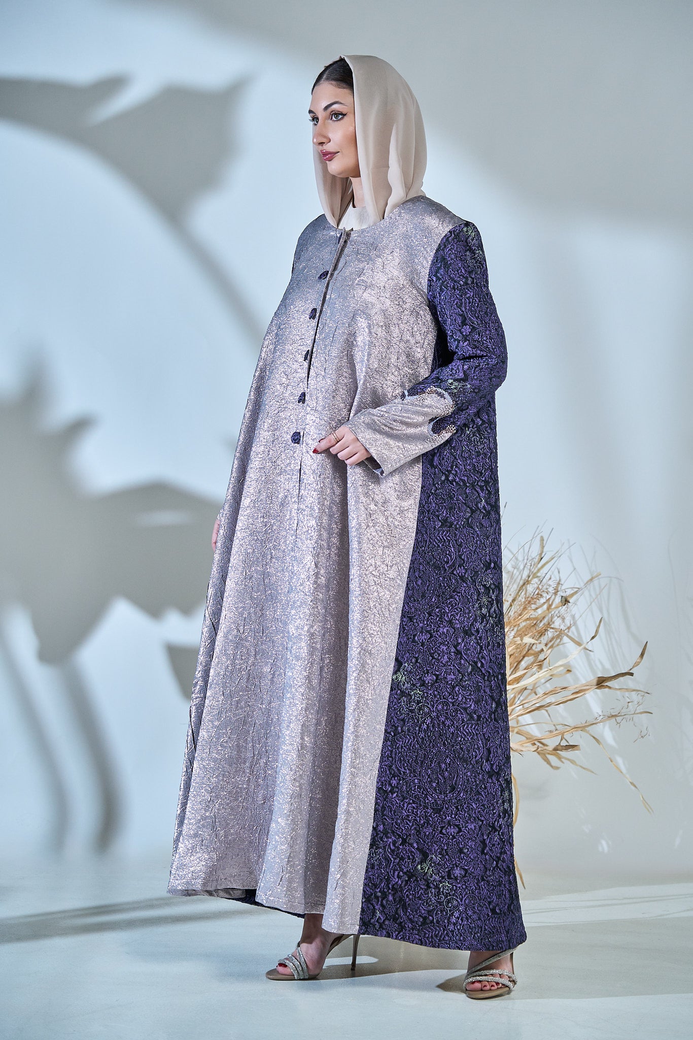 Amethyst Royale Textured Panel Abaya