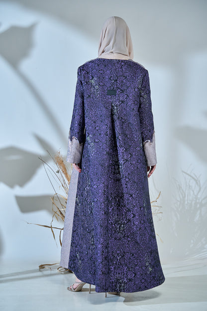 Amethyst Royale Textured Panel Abaya