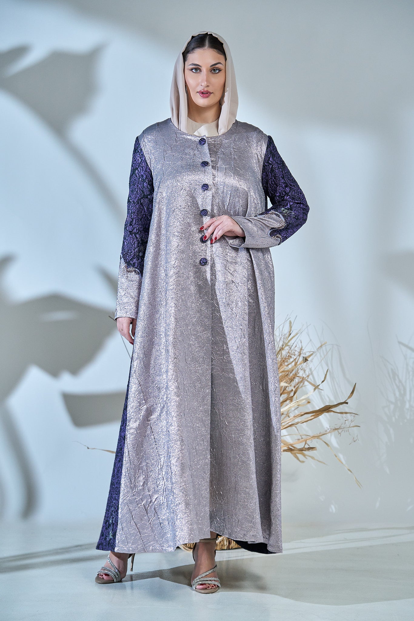 Amethyst Royale Textured Panel Abaya