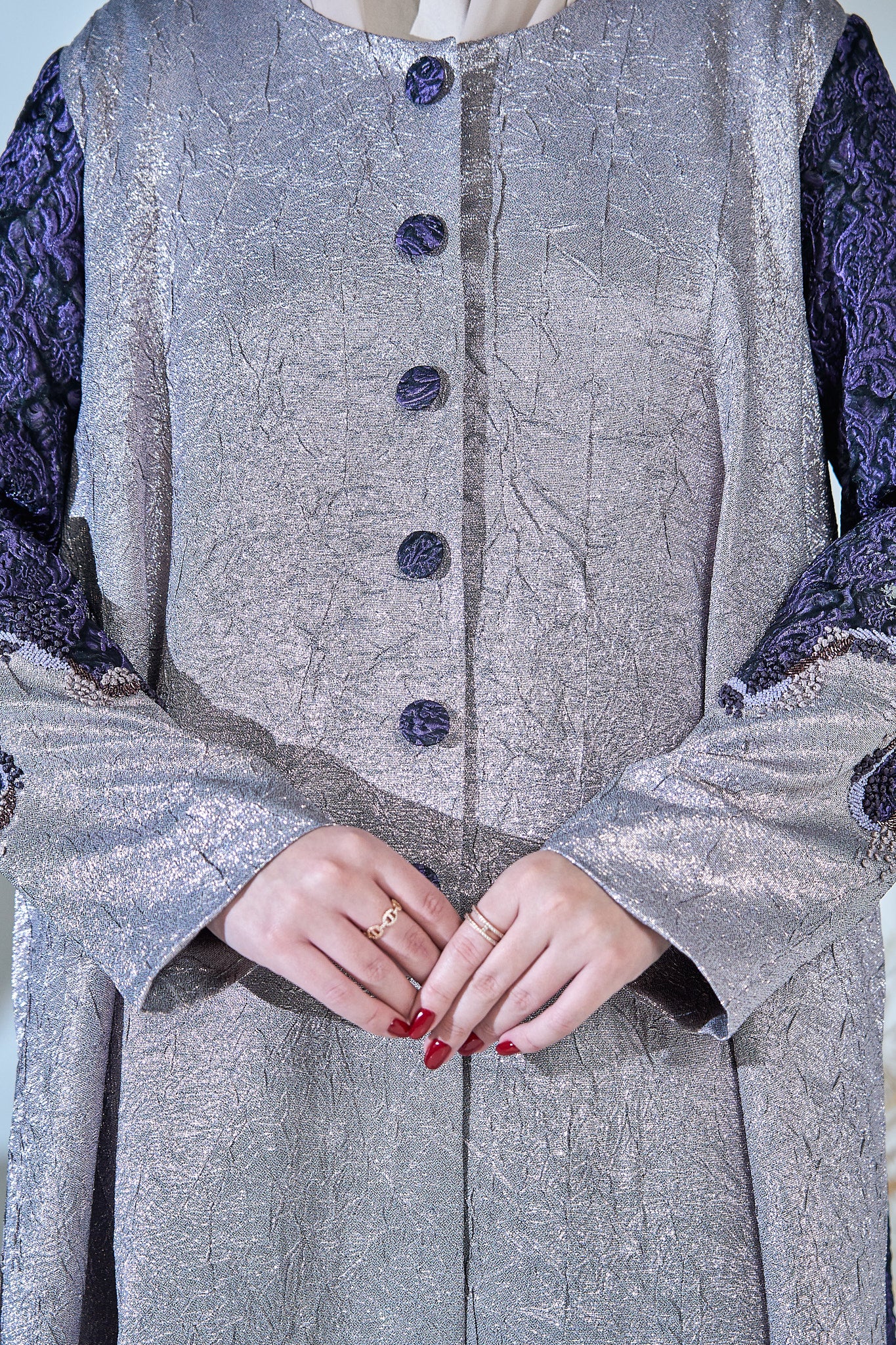 Amethyst Royale Textured Panel Abaya