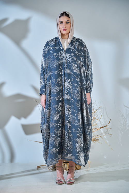 Midnight Mist Printed Flow Abaya