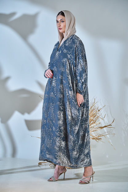 Midnight Mist Printed Flow Abaya
