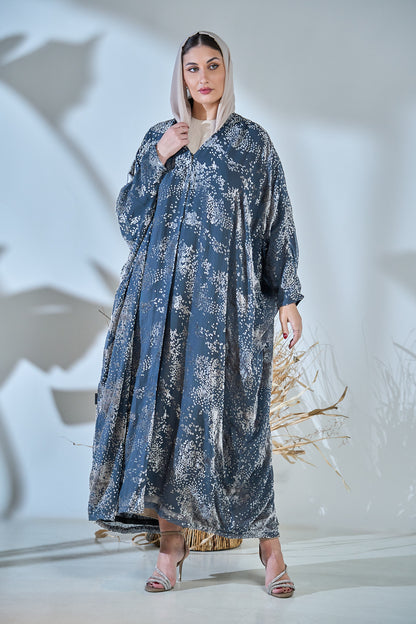 Midnight Mist Printed Flow Abaya